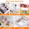 25Pcs Clear Plastic Drawer Organizers Set 4 Sizes Desk Drawer Dividers Trays Storage Bins For Vanity Cabinet Makeup Bathroom Office Kitchen Bedroom Je