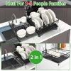 Retractable Dish Drying Rack Extra Large Dish Rack With Drainboard Utensil Holder For Countertop Over Sink Rustproof Expandable