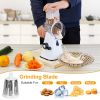 Hand Rotary Vegetable Mandoline Slicer Manual Rotary Fruit Cutter Cheese Grater Grinder Chopper Shredder W/ 3 Stainless Steel Drums Strong Suction Bas