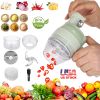 4 In 1 Handheld Electric Vegetable Cutter Mini Food Fruit Chopper Grinder Slicer Dicer Garlic Meat Ginger Mud Masher Rechargeable Food Processor