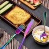 4-Piece Flatware Set Stainless Steel Silverware Cutlery Kitchen Utensil Set W/ Fork Knife Tea Spoon For Home Kitchen Hotel Restaurant