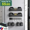 3 Pack Strong Magnetic Spice Rack With 8 Hooks Fridge Oven Microwave Magnetic Storage Shelves Seasoning Holder Organizer For Jars Seasoning Tins Utens