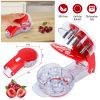 Cherry Pitter Remover Tool Cherry Stoner Seed Extractor Remover W/ 6 Cherry Grooves & Space-Saving Lock
