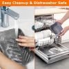 Reusable Air Fryer Silicone Pot Rectangle Replacement Of Parchment Liners 2 Basket Pans With 1 Pair Of Mittens For 6-8 Quart Oven Air Fryer