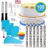 11In Rotating Cake Turntable 108Pcs Cake Decorating Supplies Kit Revolving Cake Table Stand Base Baking Tools