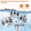 Stainless Steel Cookware Set Fast Even Heat Induction Pots Pans Set Dishwasher Safe With 2.7/3.7 Quart Stockpot 2 Quart Saucepan 9.17In Frying Pan