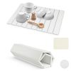 Foldable Stone Dish Drying Mats Home Dish Quick Drying Stone Pad Super Absorbent Diatomaceous Earth Draining Mat With Anti-Slip Net Sanding Pad For Di
