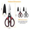 2Pcs Kitchen Scissors Stainless Steel Non Slip Sharp Shears Multi Purposes Walnut Cracker Bottle Opener Food Scissors For Chicken Poultry Scissors Mea
