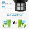 Cold Press Juicer Machine With 3.93In Feed Chute Fit Whole Fruits Vegetable 250W Slow Masticating Juicer With Reverse Function 2 Containers Easy To Cl