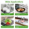 Extra Large Stretchable Roll Up Dish Drying Rack With 2 Removable Utensil Baskets Foldable Over Sink Stainless Steel Dish Drying Rack 12.59In To 23.22
