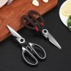 2Pcs Kitchen Scissors Stainless Steel Non Slip Sharp Shears Multi Purposes Walnut Cracker Bottle Opener Food Scissors For Chicken Poultry Scissors Mea