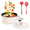 6L/1.59Gal Electric Hot Pot With Divider And Lid 2000W Stainless Steel With 2 Heat Settings Independent Control Overheat Protection Ladle & Slotted Sp