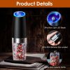 2Pcs Gravity Sensing Salt And Pepper Grinder Automatic Electric Salt Mill Grinder With Built-In Led Lights Adjustable Coarseness One Hand Operation Ba