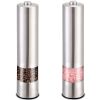 Electric Salt Pepper Grinder With Light Adjustable Coarseness Stainless Steel Salt Pepper Shaker Battery Operated Pepper Grinder Mill Easy Refill And