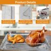 2Pcs Air Fryer Basket Tray 15.35X11.61In Stainless Steel Rustproof Non-Stick Oven Pan And Tray For Bake Grill Crispy Food Dishwasher Safe