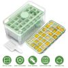 Ice Cube Tray With Lid And Bin Plastic Ice Trays Pop Ice Mold 2 Ice Cube Trays With Scoop Easy Release Stackable Dishwasher Safe Produce 56 Ice Cubes