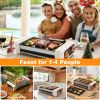 3 In 1 Electric Hot Dog Roller Machine With Grill & Griddle 6-Roller Hot Dog Cooker Smokeless Non-Stick Indoor Outdoor With 3 Temp Levels For Bbq Saus