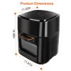 15.8Qt Air Fryer Family Size 1400W Powerful Oilless Cooker Crisp Bake Grill Dehydrate Touch Screen Customized Temperature Time Visible Window