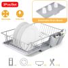 3Pcs Dish Drainer Drying Rack Set Drainer Drain Board Dish Rack K W/ Plastic Cutlery Holder Drain Board
