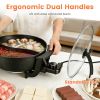 6L Electric Hot Pot With Divider 1100W Dual-Flavor Pot Shabu Shabu Pot Non-Stick With 5-Temp Control For Shabu Shabu Fondue Perfect For Family Gatheri