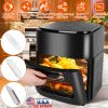 15.8Qt Air Fryer Family Size 1400W Powerful Oilless Cooker Crisp Bake Grill Dehydrate Touch Screen Customized Temperature Time Visible Window