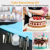 24Pcs Cake Decorating Supplies Kit Stainless Steel Diy Baking Supplies Icing Tips With Pastry Bags & Disposable Coupler & Storage Case