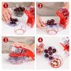 Cherry Pitter Remover Tool Cherry Stoner Seed Extractor Remover W/ 6 Cherry Grooves & Space-Saving Lock