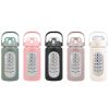 34Oz Glass Water Bottle Sports Water Bottle Motivational Water Bottle Water Intake Tracker Bottle With Straw Time Marker Silicone Sleeve Handle For Gy