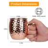 4Pcs Moscow Mule Mugs 18Oz Copper Plating Cocktail Cup Set With Straws Stainless Steel Lining Hammered Cups For Wine Beer Cocktail Cold Drinks