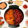 6L Electric Hot Pot With Divider 1100W Dual-Flavor Pot Shabu Shabu Pot Non-Stick With 5-Temp Control For Shabu Shabu Fondue Perfect For Family Gatheri