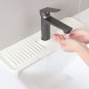 Faucet Splash Mat 14.56X5.51In Silicone Sink Drying Mat Water Drip Catching Tray Water Drainage Pad Sponge Soap Holder For Kitchen Bathroom Sink Fauce