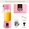 Portable Juicer Blender Usb Rechargeable Juicer Cup Fruit Baby Food Mixing Machine W/ 6 Blades Powerful Motor