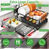 Retractable Dish Drying Rack Extra Large Dish Rack With Drainboard Utensil Holder For Countertop Over Sink Rustproof Expandable