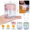 Mini Electric Garlic Chopper 8.45Oz Cordless Garlic Mincer Food Chopper Rechargeable Food Blender Chili Nut Onion Pepper Meat Ginger Baby Food