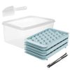 4 Packs Small Ice Cube Trays Mini Circle Ice Cube Tray Round Ice Ball Maker Mold With Lid Bin 132Pcs Ice Cubes For Chilling Drinks Coffee Juice Cockta