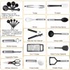 23Pcs Kitchen Utensil Set Stainless Steel Nylon Heat Resistant Cooking Utensil Tool Kit W/ Grater Scraper Tongs Whisk Can Bottle Opener Pizza Cutter V