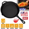 Pre-Seasoned Cast Iron Skillet Oven Safe Cookware Heat-Resistant Holder 12Inch Large Frying Pan Non-Stick Like Surface Cooking Frying Searing Baking
