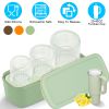 Ice Cube Tray Fit For 20Oz/30Oz/40Oz Stanley Cup Easy Release Silicone Hallow Cylinder Tumbler Ice Cube Mold With Lid And Bin For Iced Juice Whiskey C