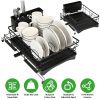 Retractable Dish Drying Rack Extra Large Dish Rack With Drainboard Utensil Holder For Countertop Over Sink Rustproof Expandable