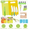 17Pcs Montessori Kitchen Tools Toddlers-Kids Cooking Sets Real-Toddler Safe Knives Set Kitchen Cookware Baking Toy Sets Educational Gift For 3-12 Year