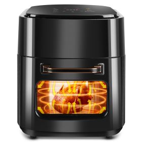 15.8Qt Air Fryer Family Size 1400W Powerful Oilless Cooker Crisp Bake Grill Dehydrate Touch Screen Customized Temperature Time Visible Window