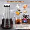 Cold Brew Coffee Maker Iced Tea Maker Pitcher Glass Coffee Pot Brewing Glass Carafe Tea Infuser Coffee Kettle With Removable Fine-Mesh Filter Dishwash