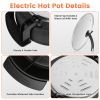 6L Electric Hot Pot With Divider 1100W Dual-Flavor Pot Shabu Shabu Pot Non-Stick With 5-Temp Control For Shabu Shabu Fondue Perfect For Family Gatheri