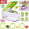 Vegetable Slicer Quick Potato Tomato Fruit Cutter Set W/3 Blades Stainless Steel Food Chopper