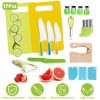 17Pcs Montessori Kitchen Tools Toddlers-Kids Cooking Sets Real-Toddler Safe Knives Set Kitchen Cookware Baking Toy Sets Educational Gift For 3-12 Year