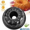 Fluted Tube Cake Pan Non-Stick Carbon Steel Round Bakeware Household Baking Tray Bundt Cake Pans For Mousse Cake Gelatin Bread