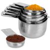 7Pcs Measuring Cups Stainless Steel Kitchen Measurement Tool For Cooking Baking Dry Spices Liquid Ingredients Easy To Read Markings