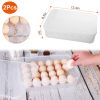 2Pcs Plastic Egg Holder Stackable Egg Storage Box Egg Rack For Refrigerator 24 Cavity Per Container