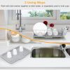 3Pcs Dish Drainer Drying Rack Set Drainer Drain Board Dish Rack K W/ Plastic Cutlery Holder Drain Board