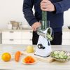 Hand Rotary Vegetable Mandoline Slicer Manual Rotary Fruit Cutter Cheese Grater Grinder Chopper Shredder W/ 3 Stainless Steel Drums Strong Suction Bas